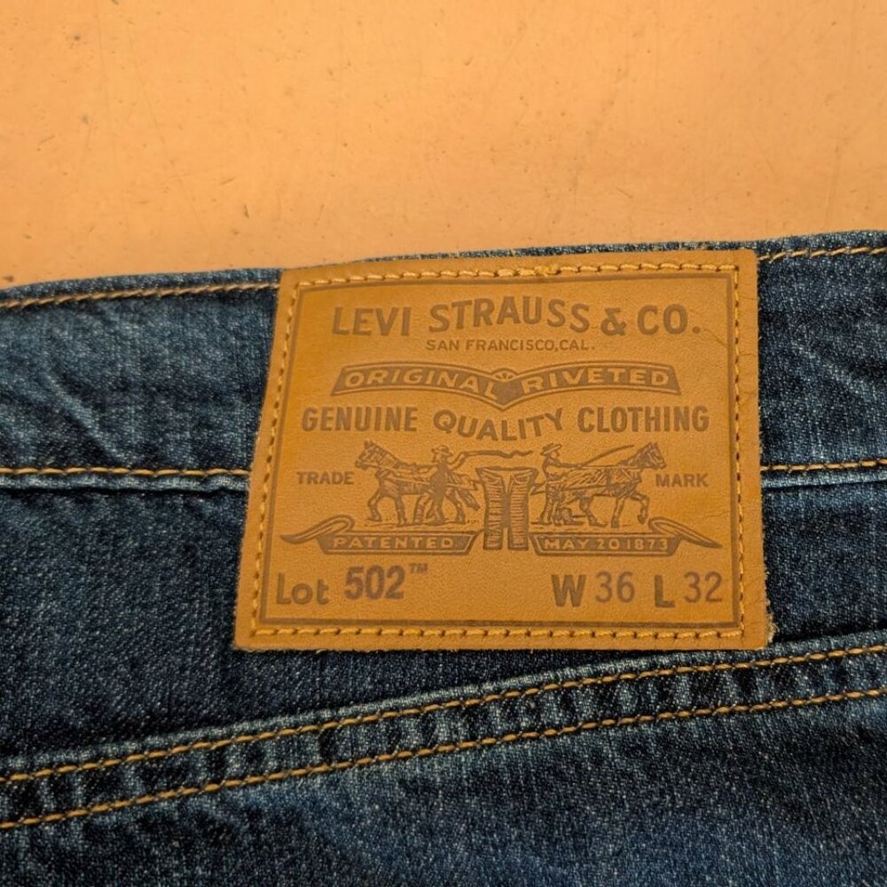 LEVI'S 502 JEANS, LUXE DENIM/LINEN BLEND, MEN'S 36/32 - Picture 4 of 5